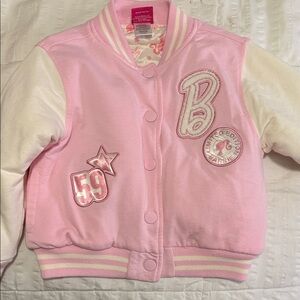 Barbie Limited Edition Pink and White Kids Jacket
